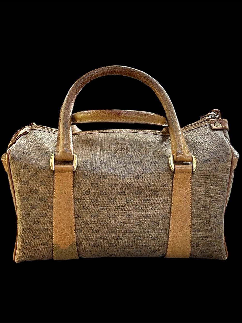 Vintage 1980s Gucci Micro GG Monogram Boston Satchel Bag - Picture 2 of 16